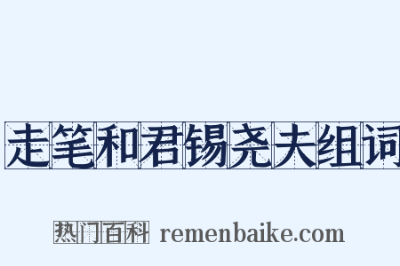 走笔和君锡尧夫组词是什么意思的图片